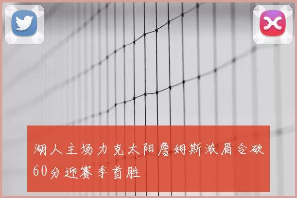 湖人主场力克太阳詹姆斯浓眉合砍60分迎赛季首胜